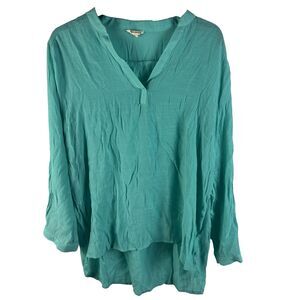 Missini Women’s Shirt XL 3/4 Sleeve Teal Shirt Top V Neck Lightweight